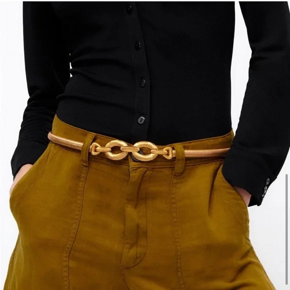 Zara NWT Black woven straw stretchy Elastic Belt Gold Buckle Zara Black Belts for Women on Sale up to 90% Off: Poshmark main image 4